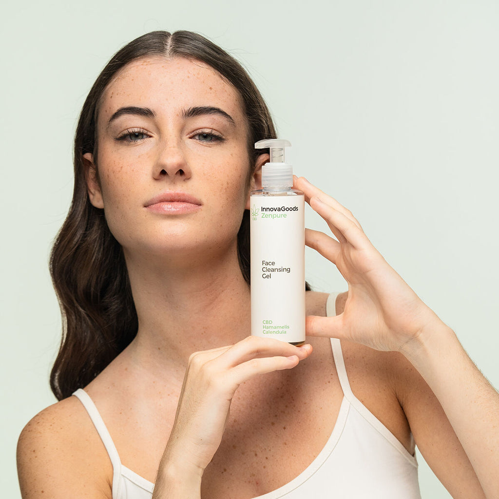 InnovaGoods Elektrisches Gesichts-Sauna-Pack, CBD Zenpure Gesichtsreiniger 200 ml, CBD Zenfresh Toner 150 ml