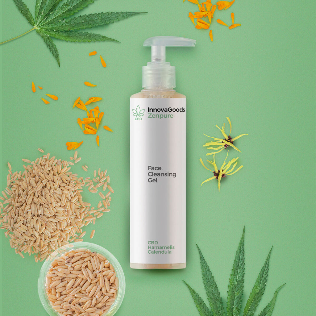 InnovaGoods Elektrisches Gesichts-Sauna-Pack, CBD Zenpure Gesichtsreiniger 200 ml, CBD Zenfresh Toner 150 ml