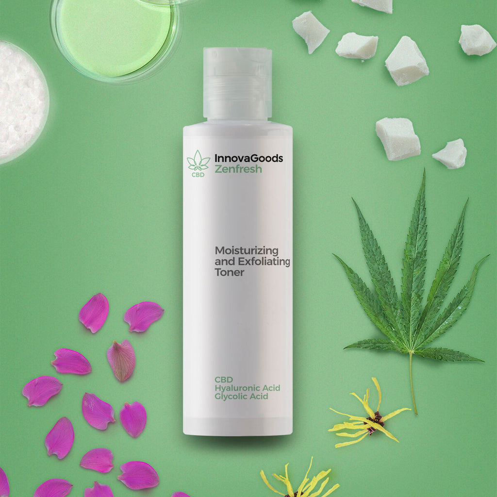 InnovaGoods Elektrisches Gesichts-Sauna-Pack, CBD Zenpure Gesichtsreiniger 200 ml, CBD Zenfresh Toner 150 ml