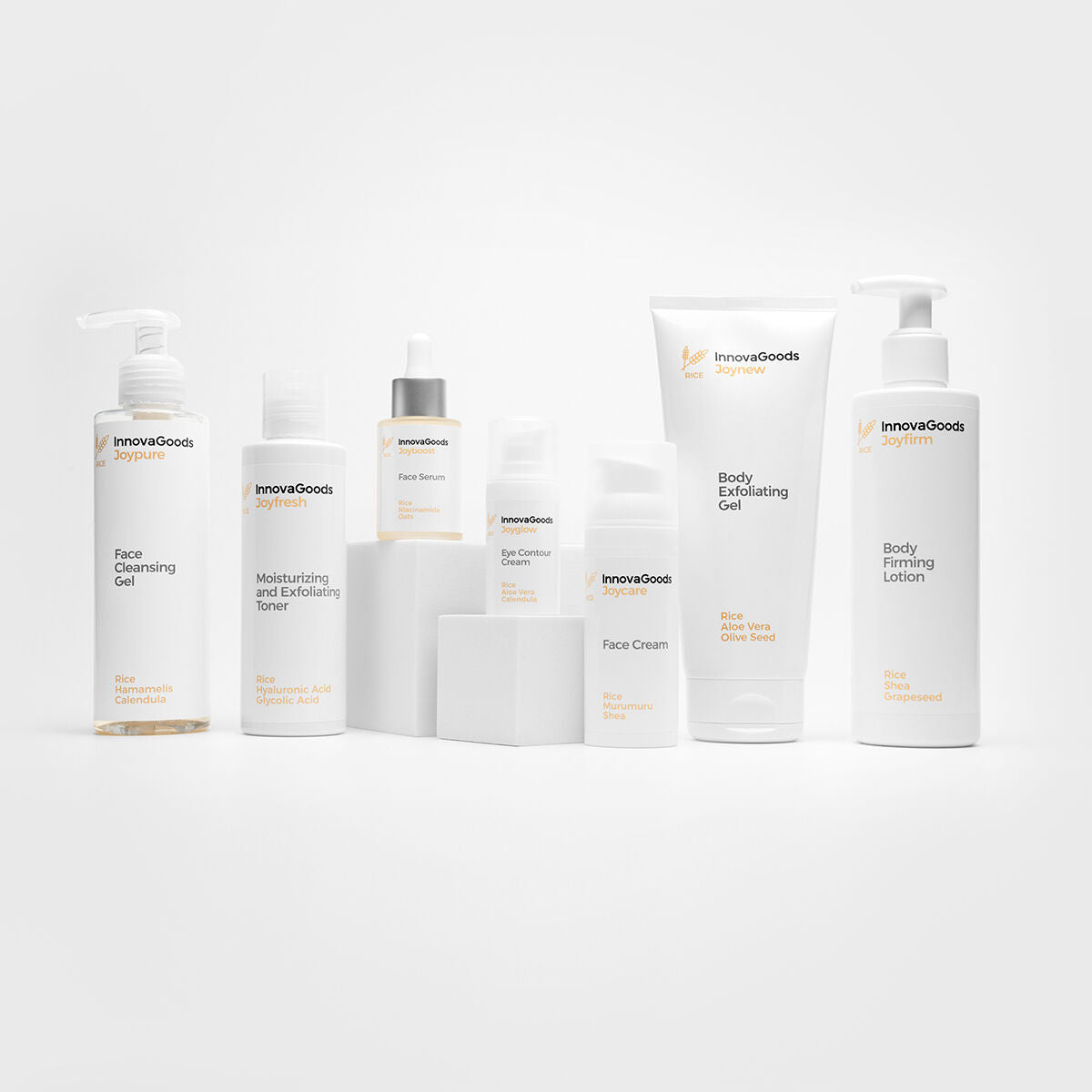 InnovaGoods Elektrisches Gesichtssauna-Set, Rice Joypure Gesichtsreiniger 200 ml & Rice Joyfresh Gesichtstoner 150 ml