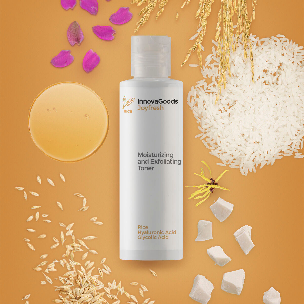 InnovaGoods Elektrisches Gesichtssauna-Set, Rice Joypure Gesichtsreiniger 200 ml & Rice Joyfresh Gesichtstoner 150 ml