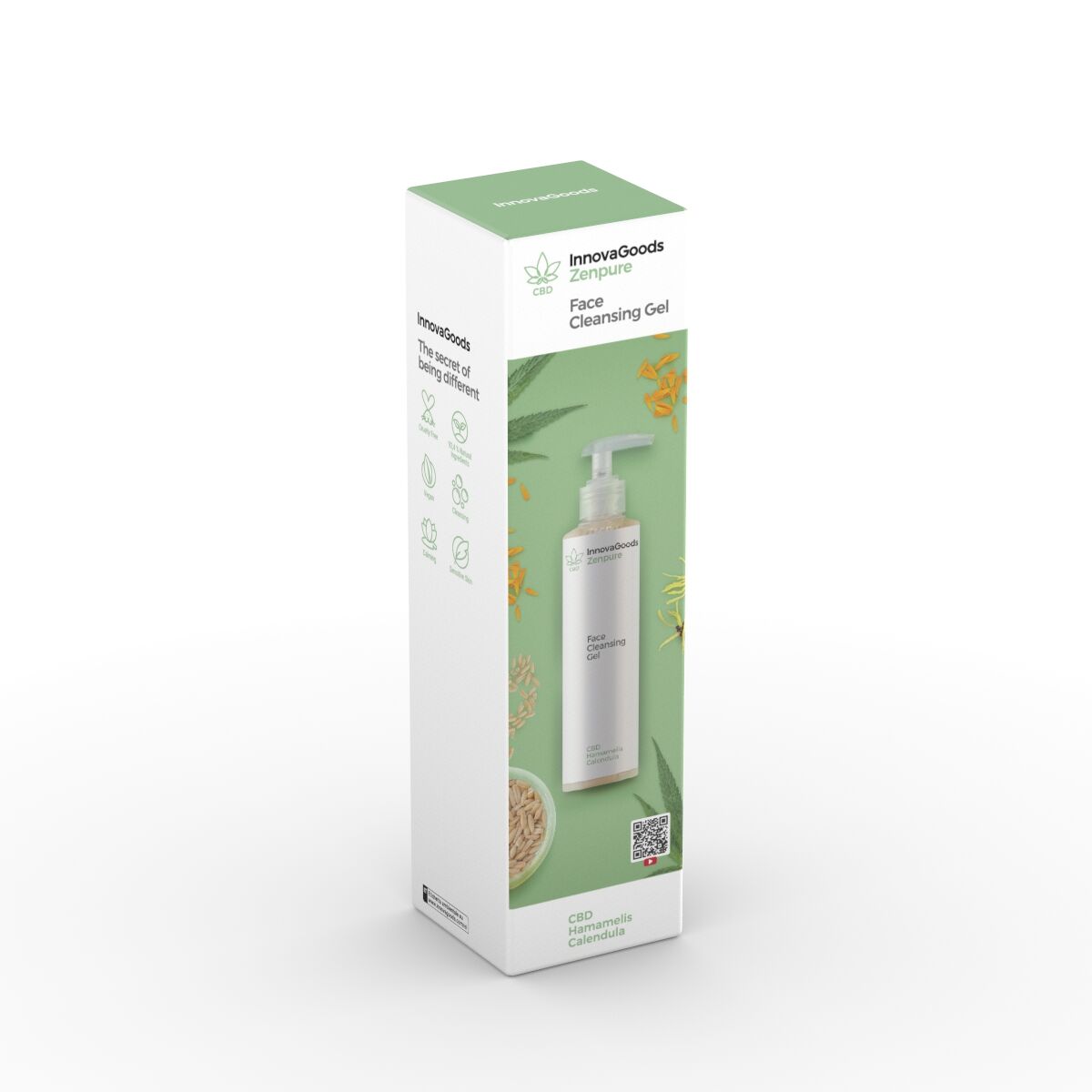 InnovaGoods Elektrisches Gesichts-Sauna-Pack, CBD Zenpure Gesichtsreiniger 200 ml, CBD Zenfresh Toner 150 ml